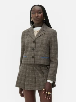 Blazer Curto Xadrez Rita Ora