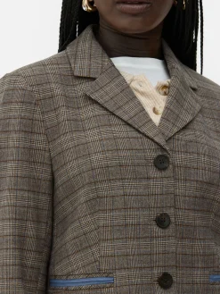 Blazer Curto Xadrez Rita Ora