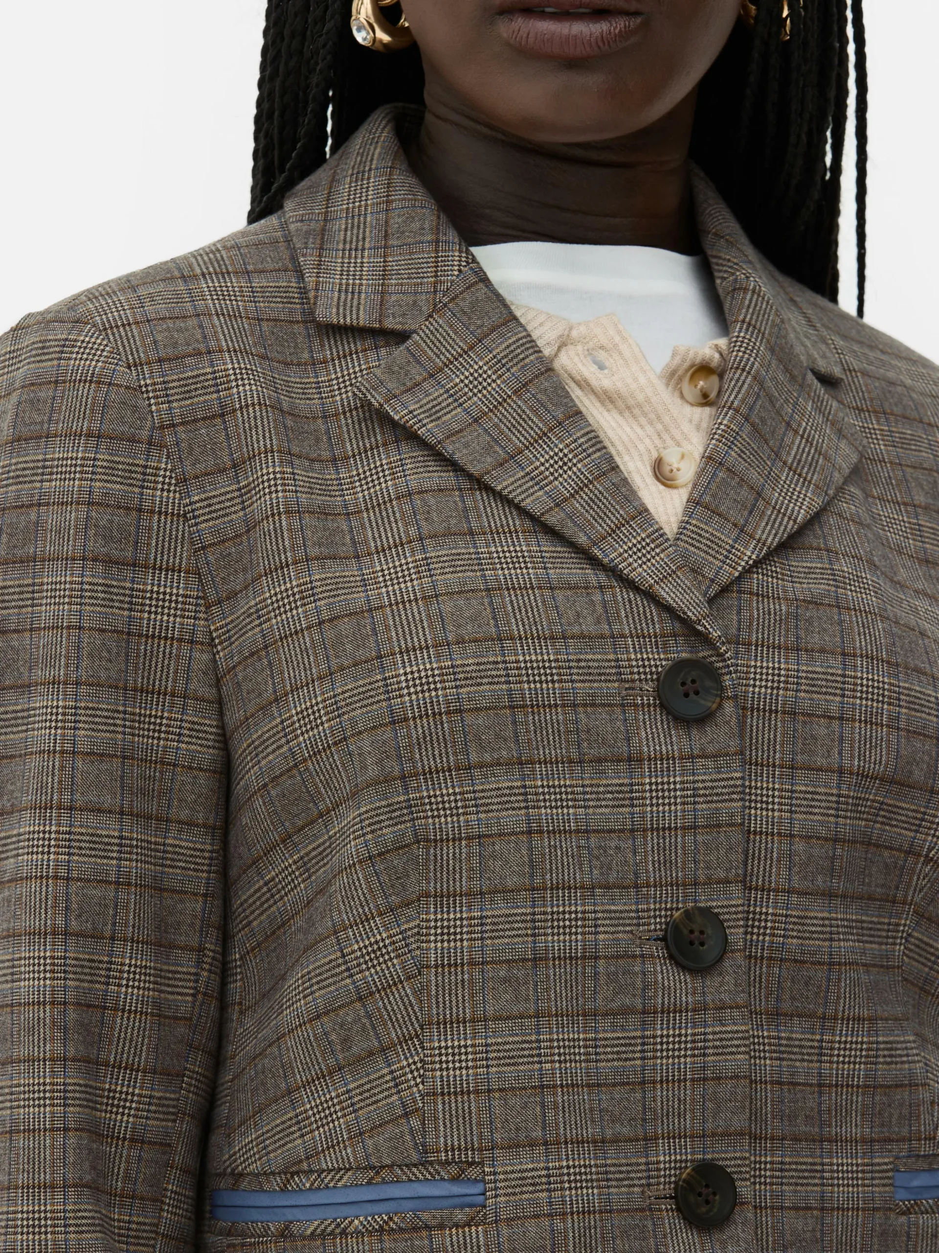 Blazer Curto Xadrez Rita Ora