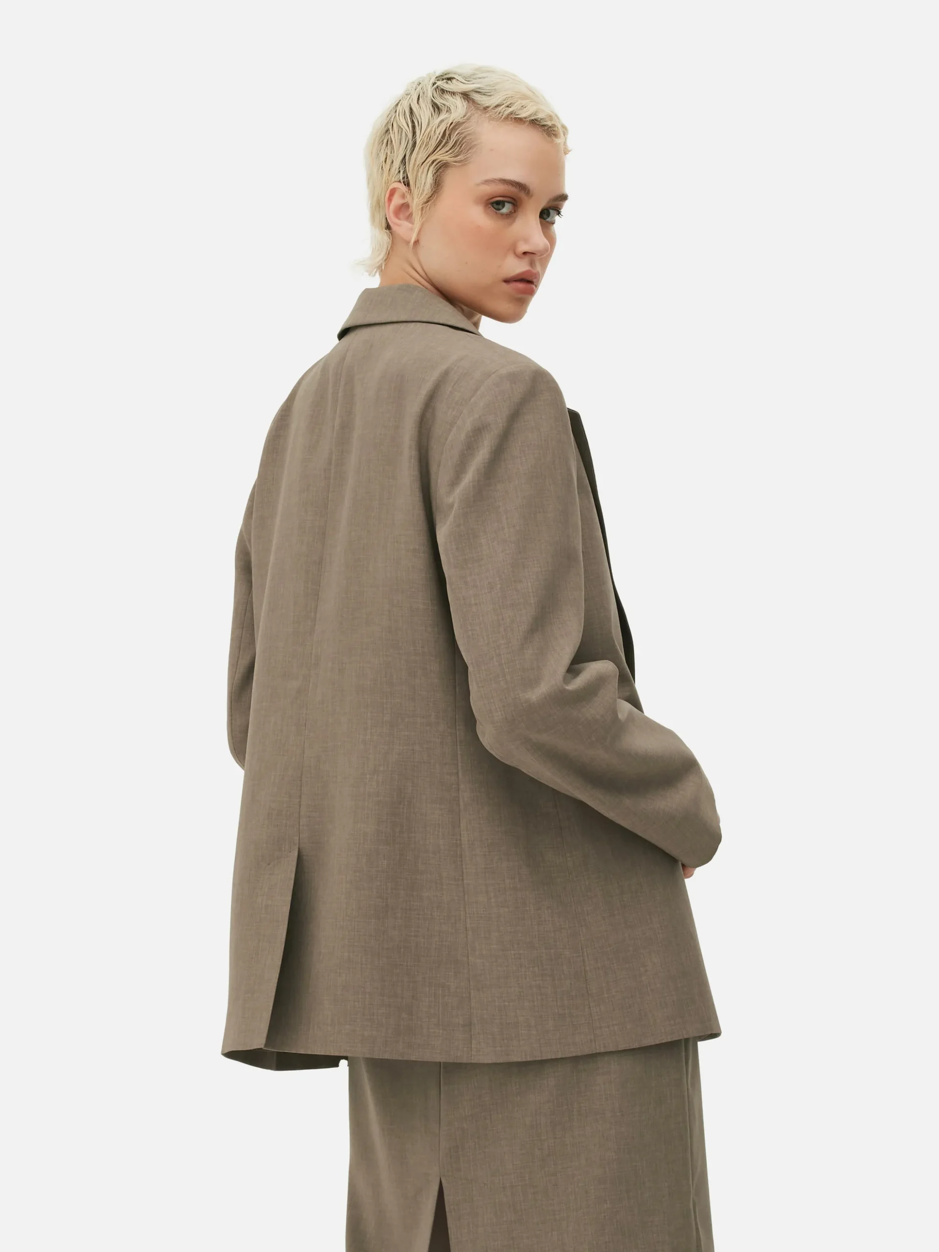 Blazer Um Botão Coordenado Largo