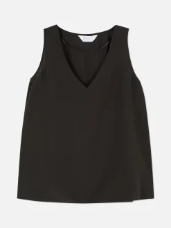 Blusa S/ Mangas Corte Folgado