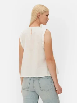 Blusa S/ Mangas Folhos