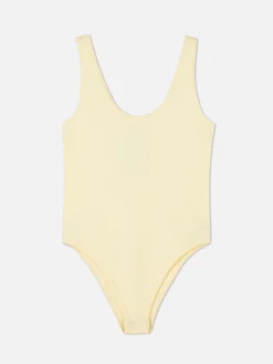 Body Canelado Gola Redonda Sem Costuras