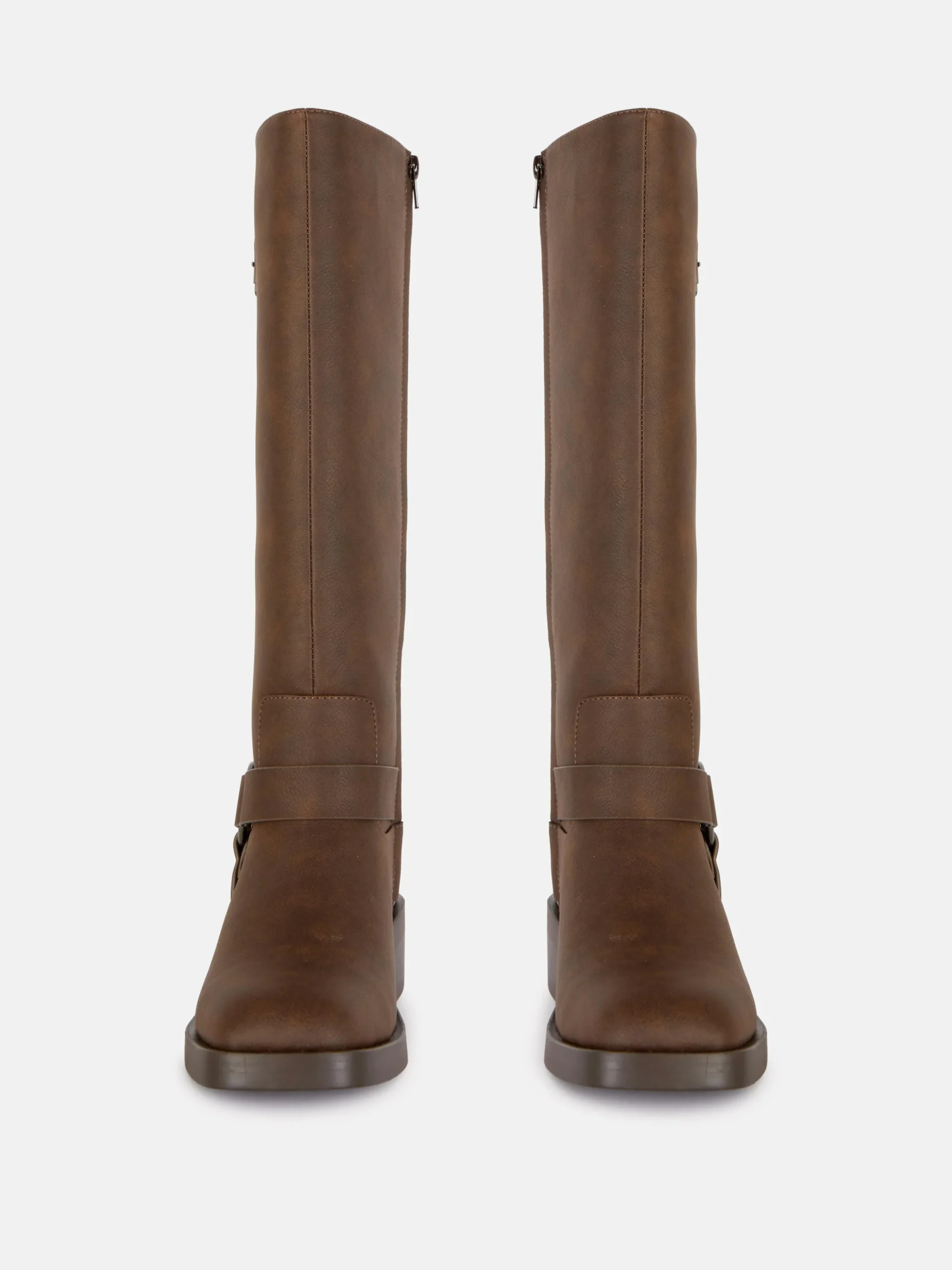 Botas Estilo Motard Biqueira Quadrada