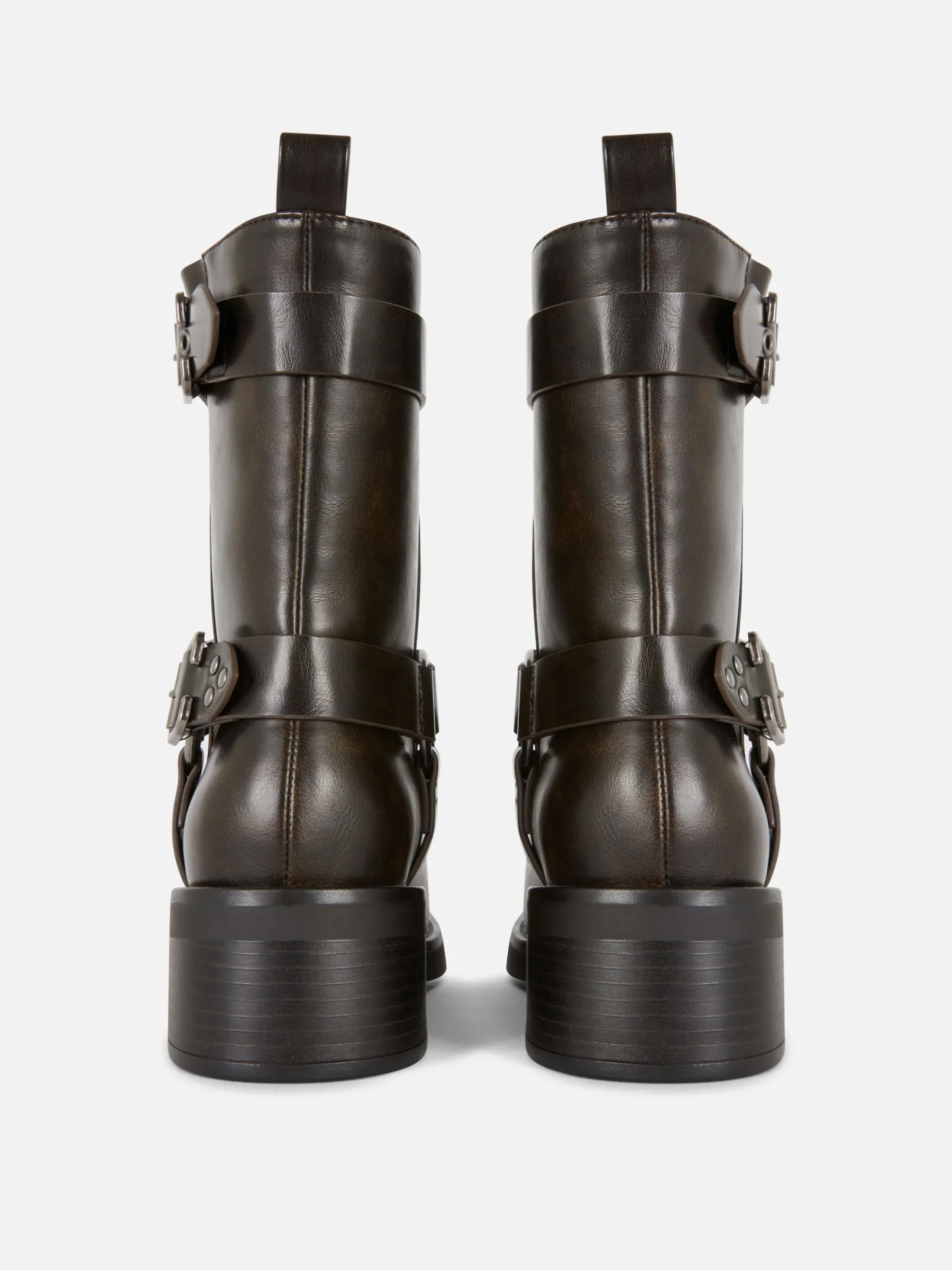 Botas Estilo Motard Imitação Pele