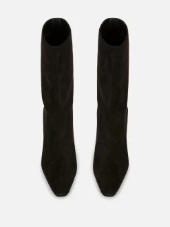 Botas Salto Agulha Imitação Camurça