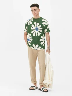 Calças Chinos Elásticas Corte Justo