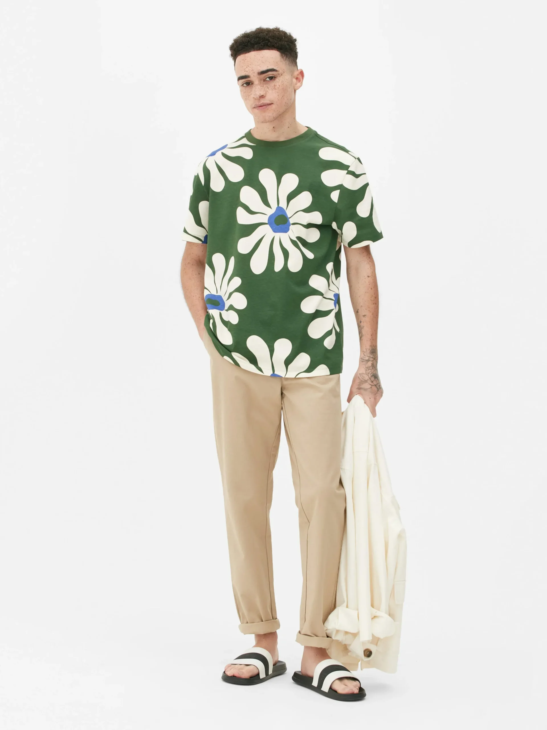 Calças Chinos Elásticas Corte Justo