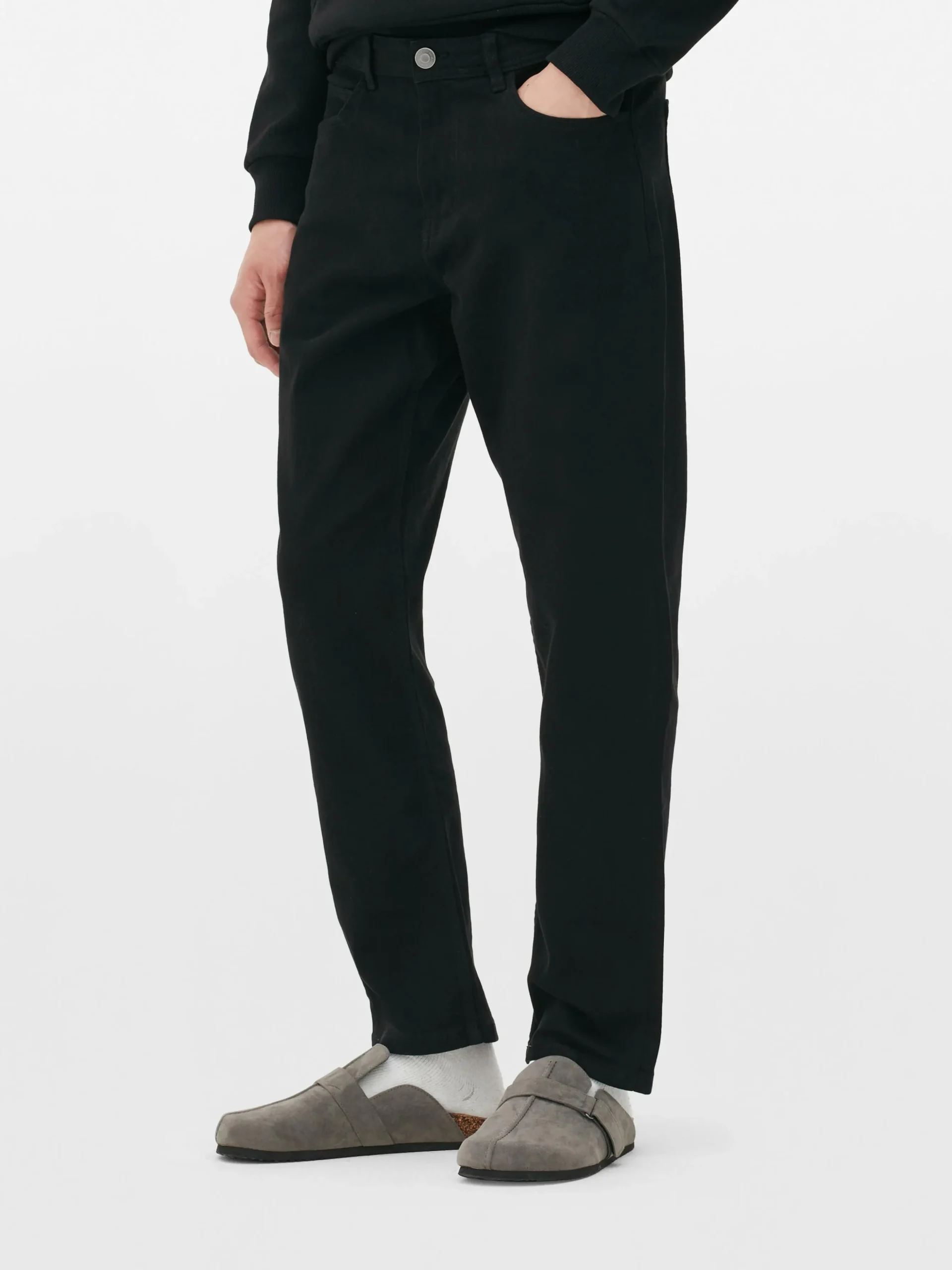 Calças De Ganga De Sarja Corte Direito