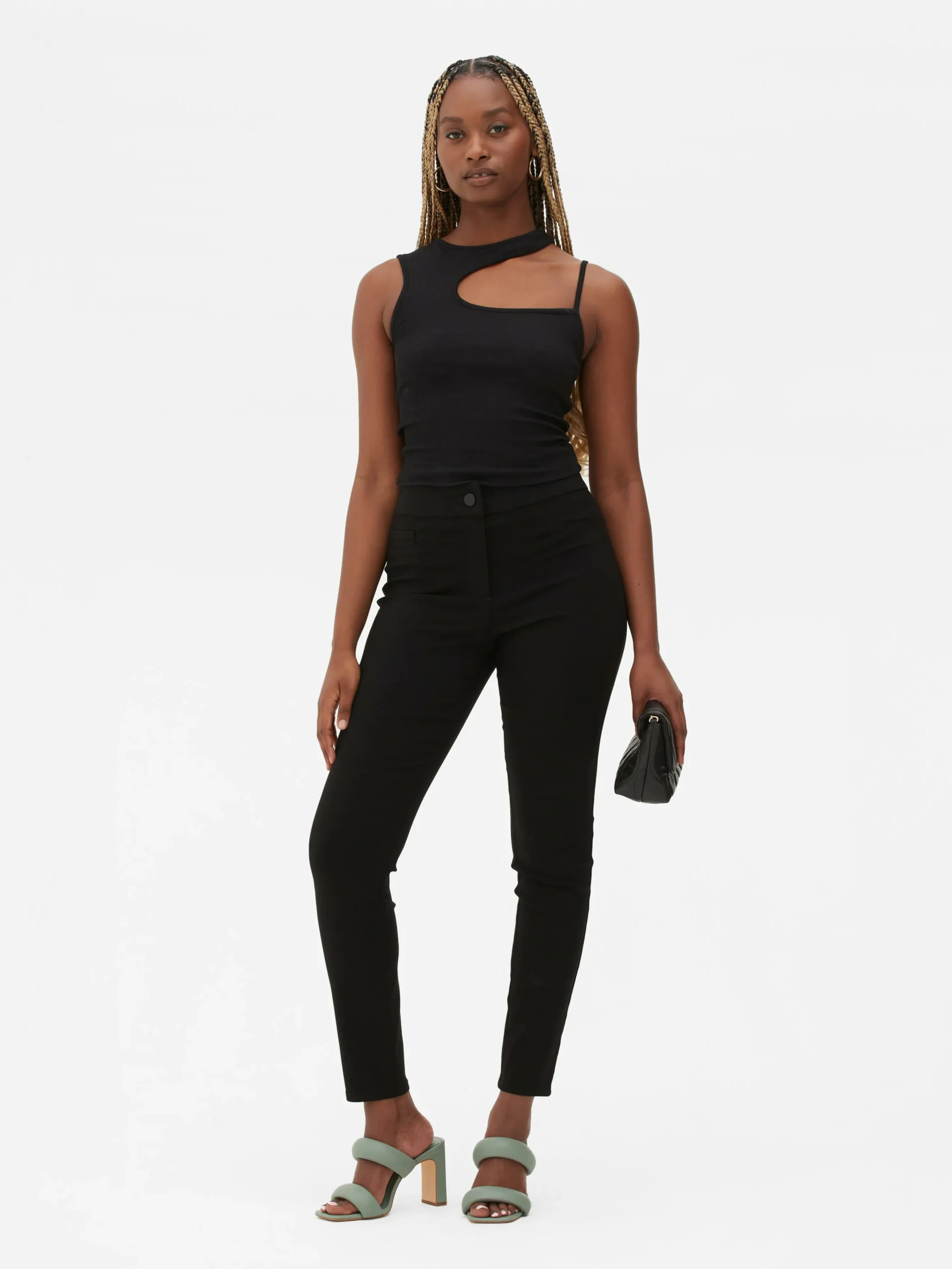 Calças Elásticas Corte Justo