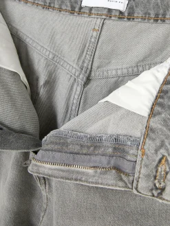 Calças Ganga Corte Perna Larga Desgastadas