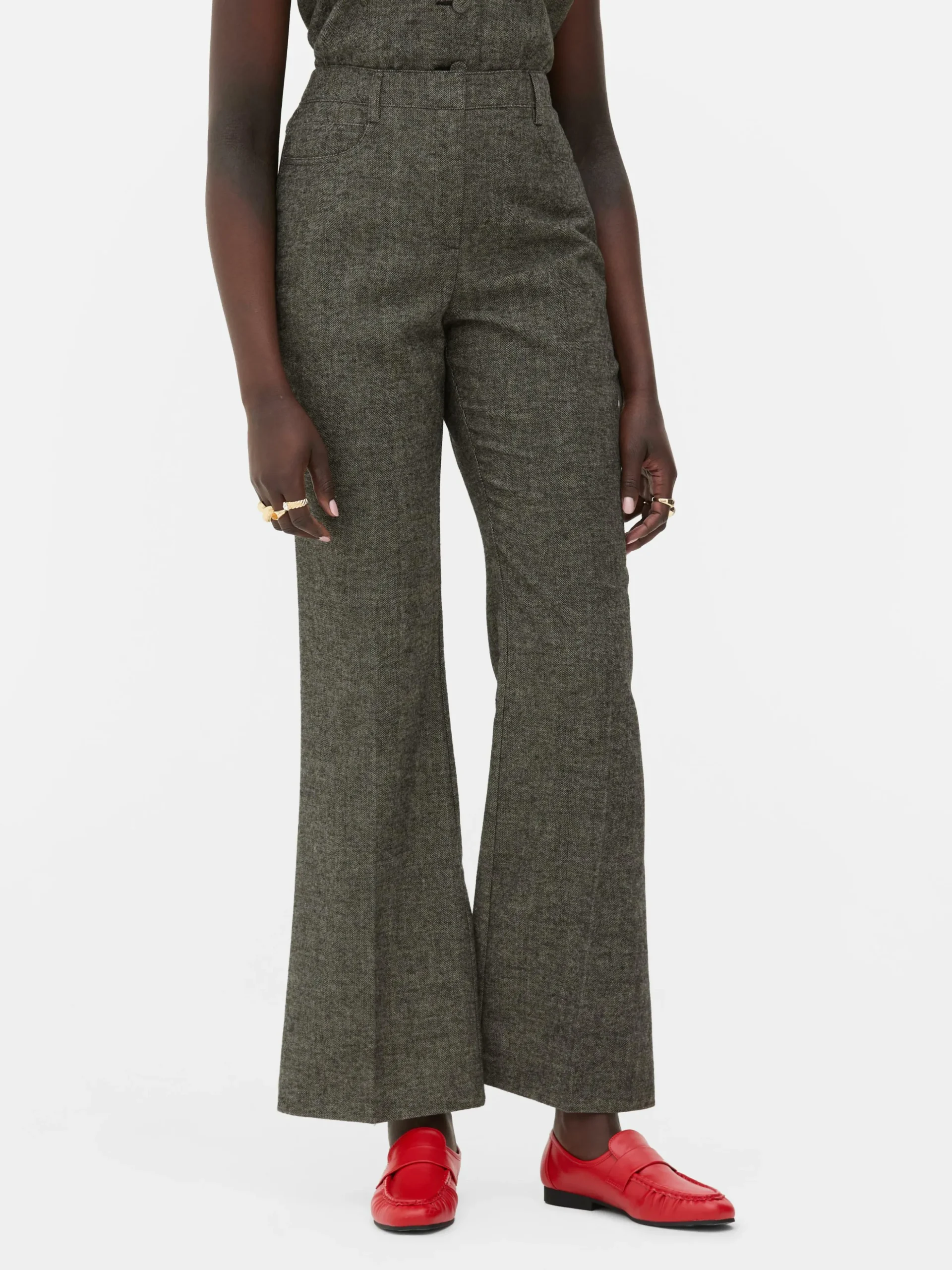 Calças Padrão Espinha Rita Ora