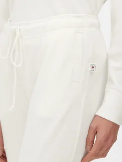 Calças Treino Pijama Tecido Gofrado