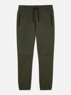 Calças Treino Texturadas Cintura Elástica