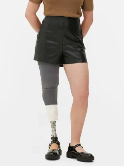 Calções Imitação Pele