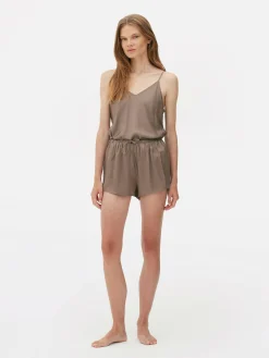 Calções Pijama Cetim Laço Frente