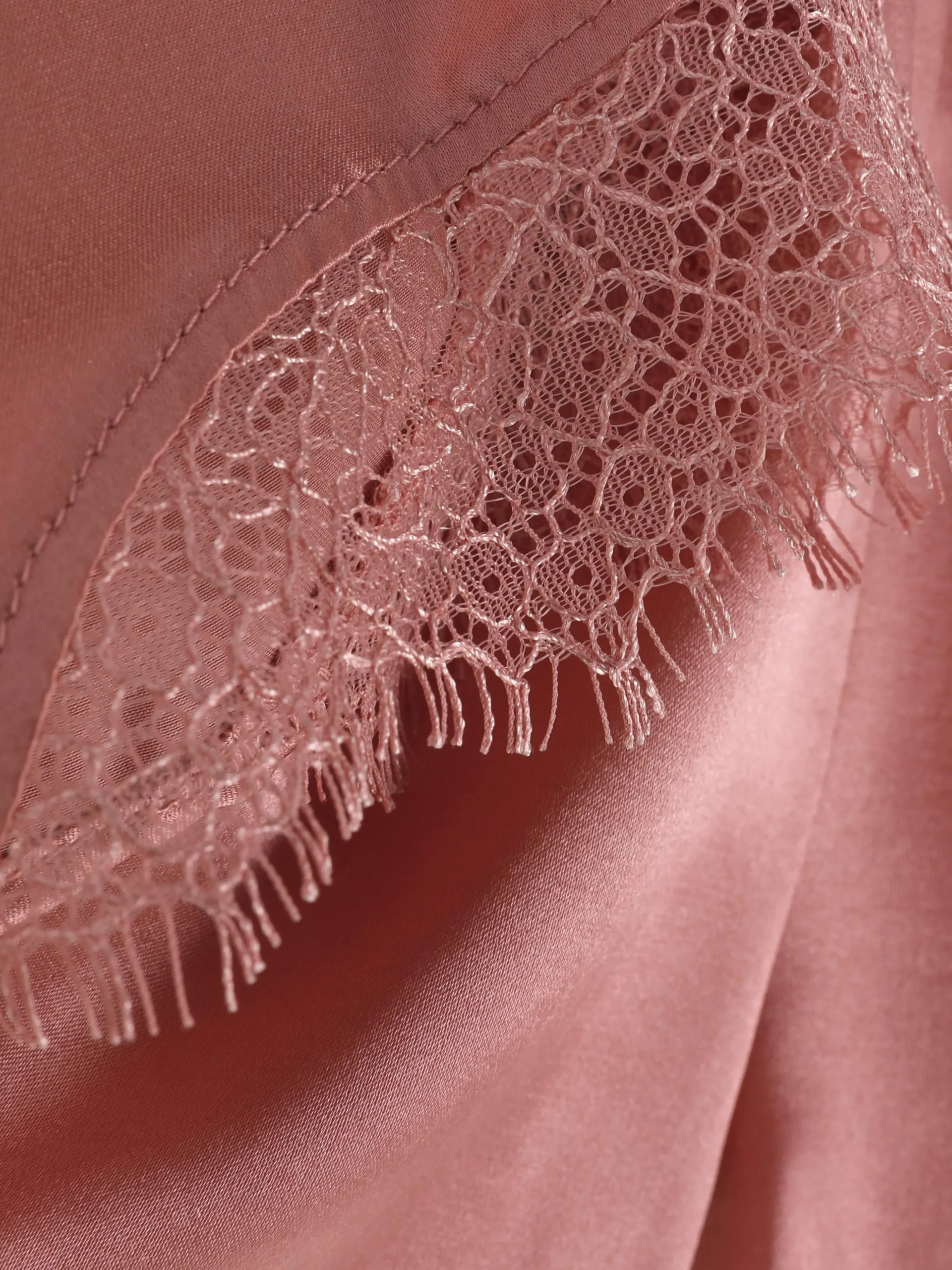 Calções Pijama Mistura Seda Rebordo Rendado