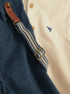 Camisa Botões/calças C/suspensórios