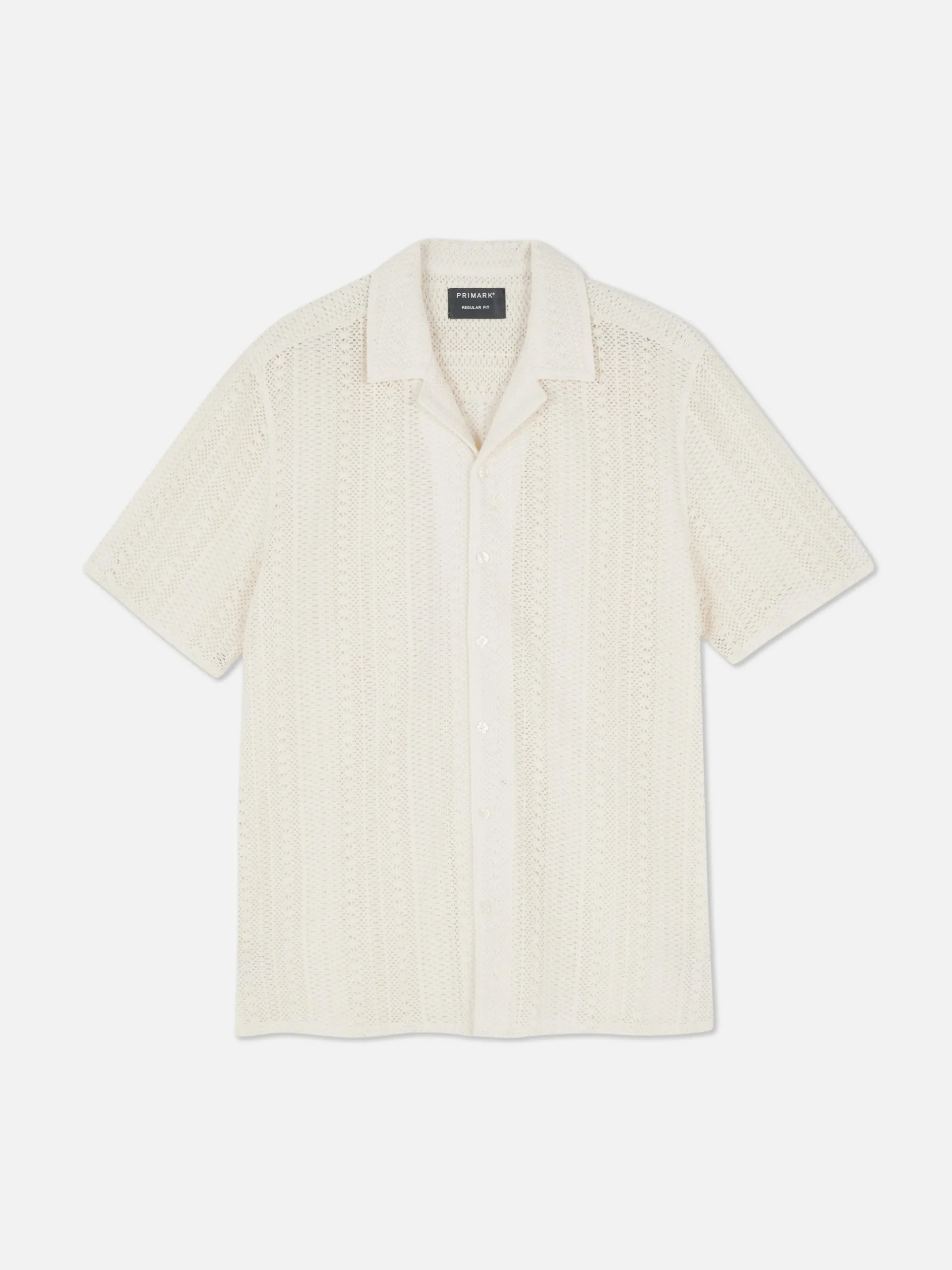 Camisa Manga Curta Botões Croché