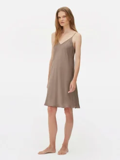 Camisa Noite Comprida Cetim Decote V