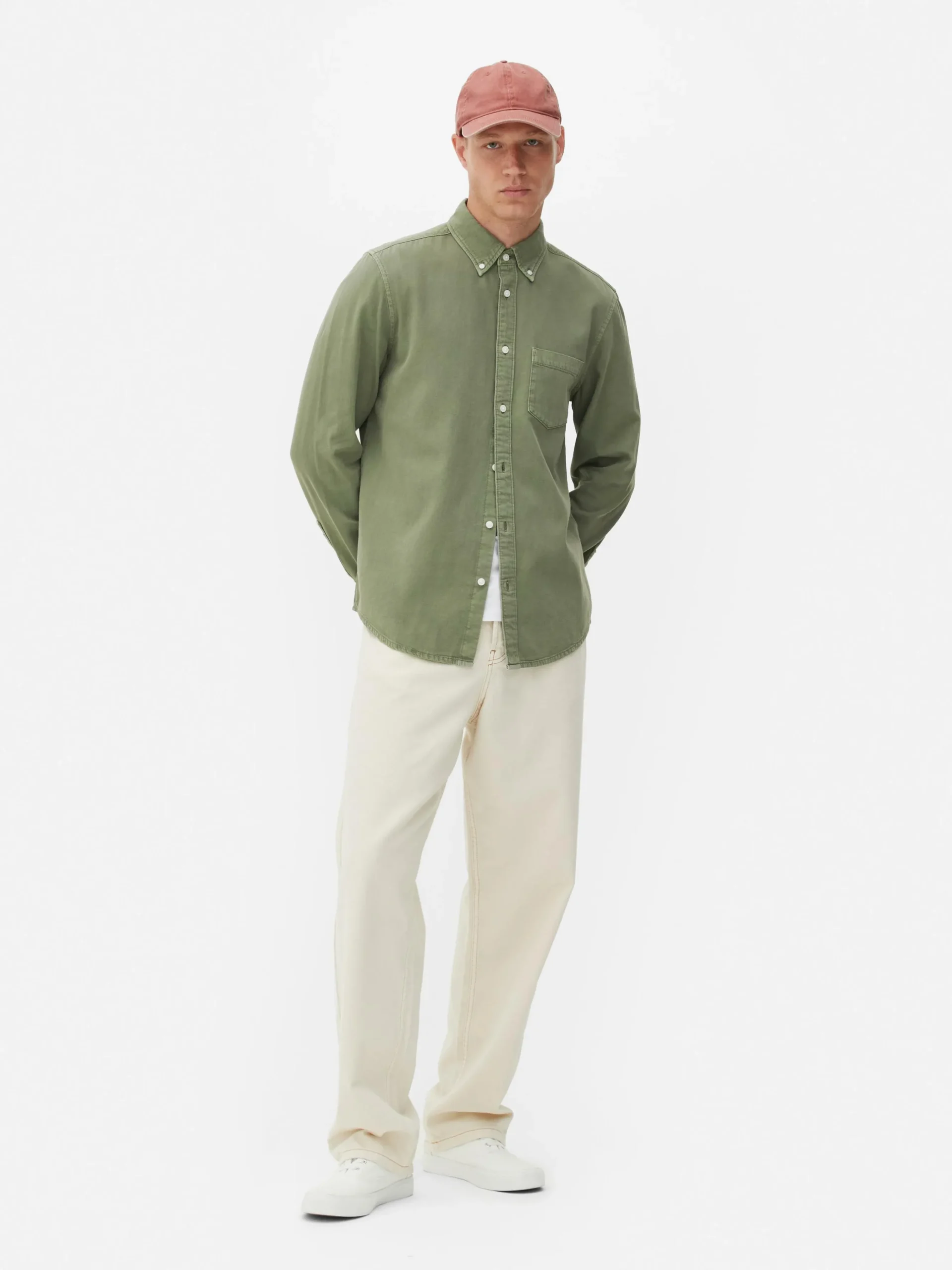 Camisa Sarja Algodão Manga Comprida