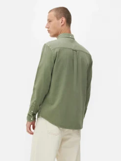 Camisa Sarja Algodão Manga Comprida