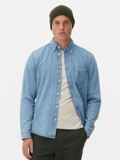 Camisa Sarja Algodão Manga Comprida