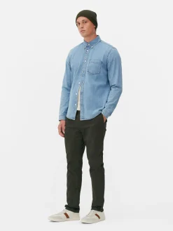 Camisa Sarja Algodão Manga Comprida