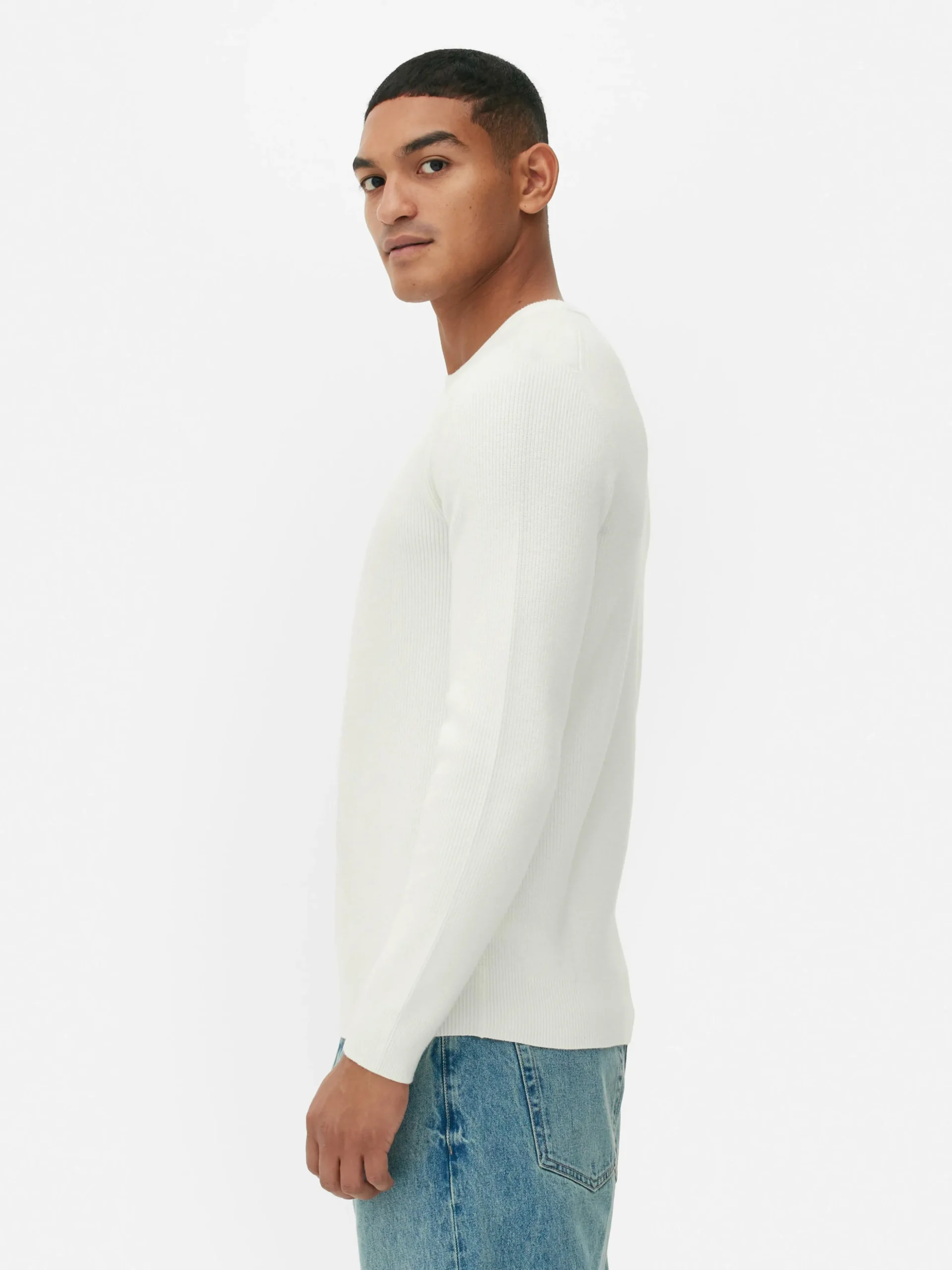 Camisola Canelada Decote Redondo