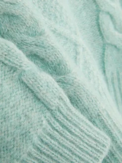 Camisola Capuz Malha Entrançada