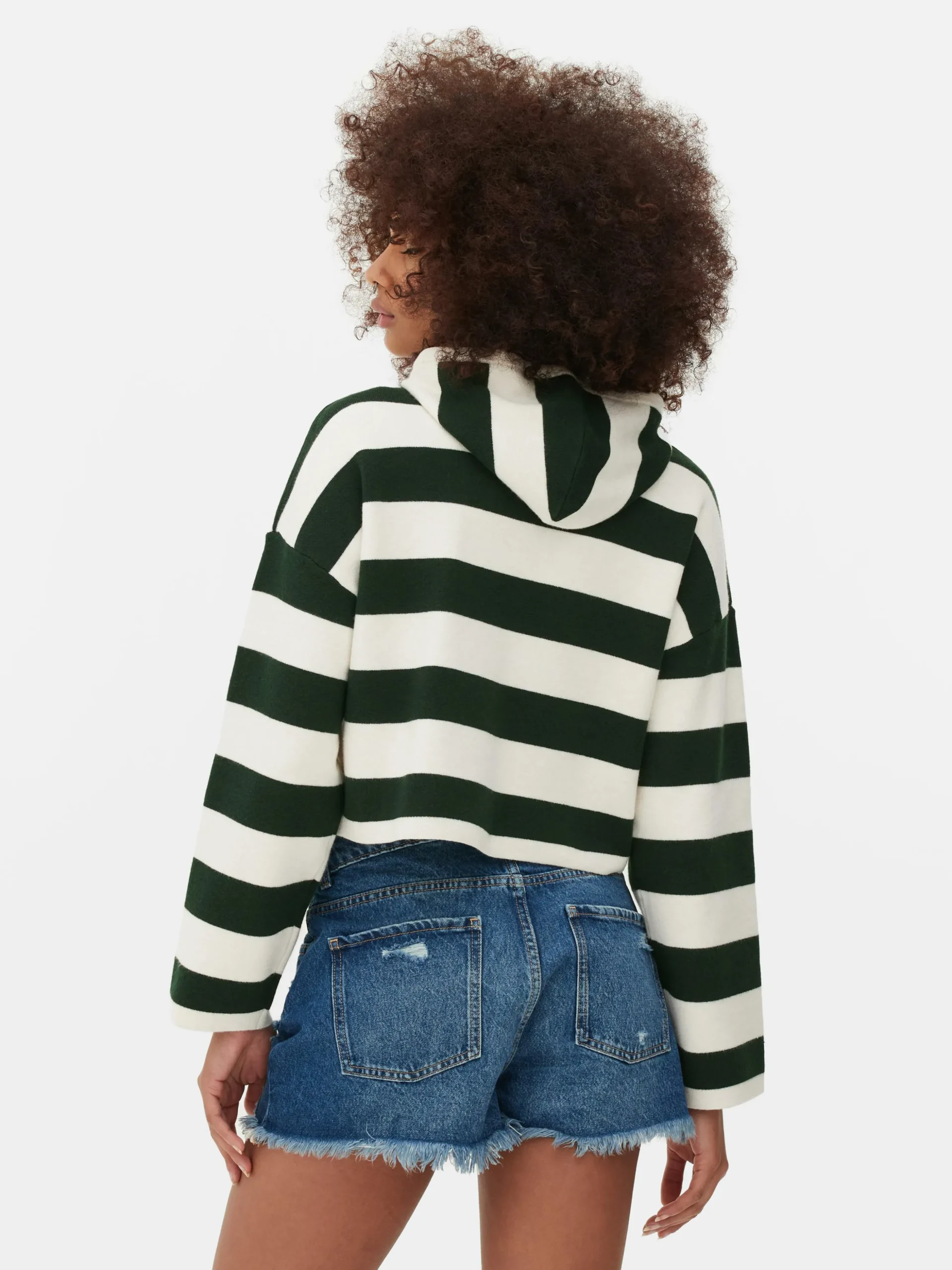 Camisola Capuz Malha Riscas