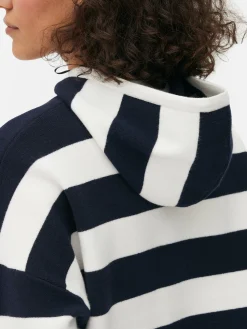 Camisola Capuz Malha Riscas