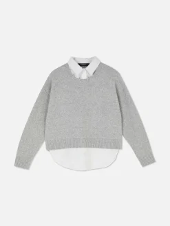 Camisola Colarinho Dois Em Um