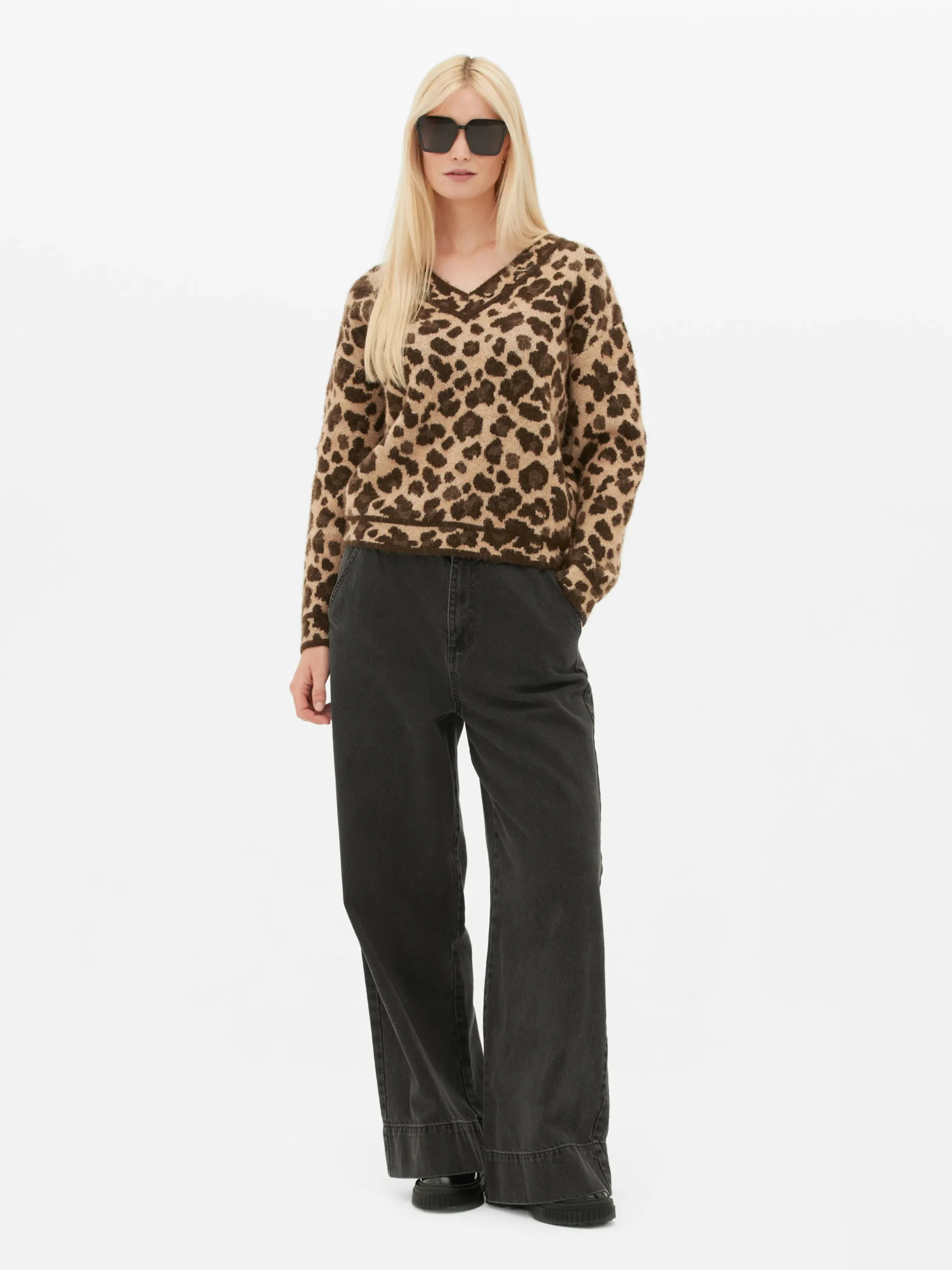 Camisola Decote V Leopardo