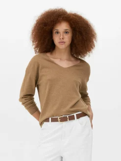 Camisola Decote V Malha Fina