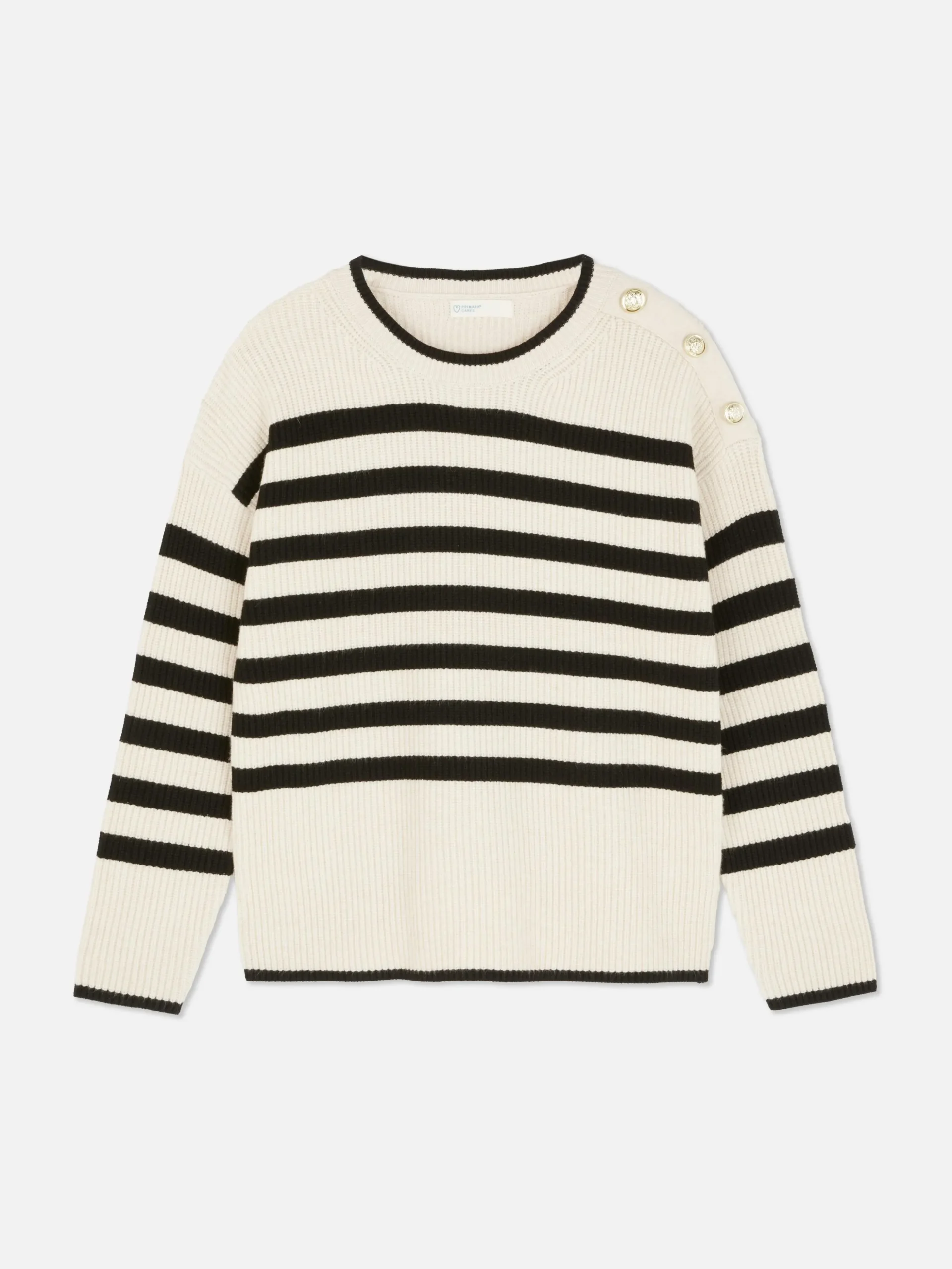 Camisola Gola Redonda Detalhe Botão