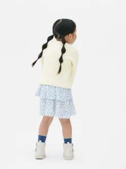 Camisola Malha Entrançada Bordada Padrão Floral