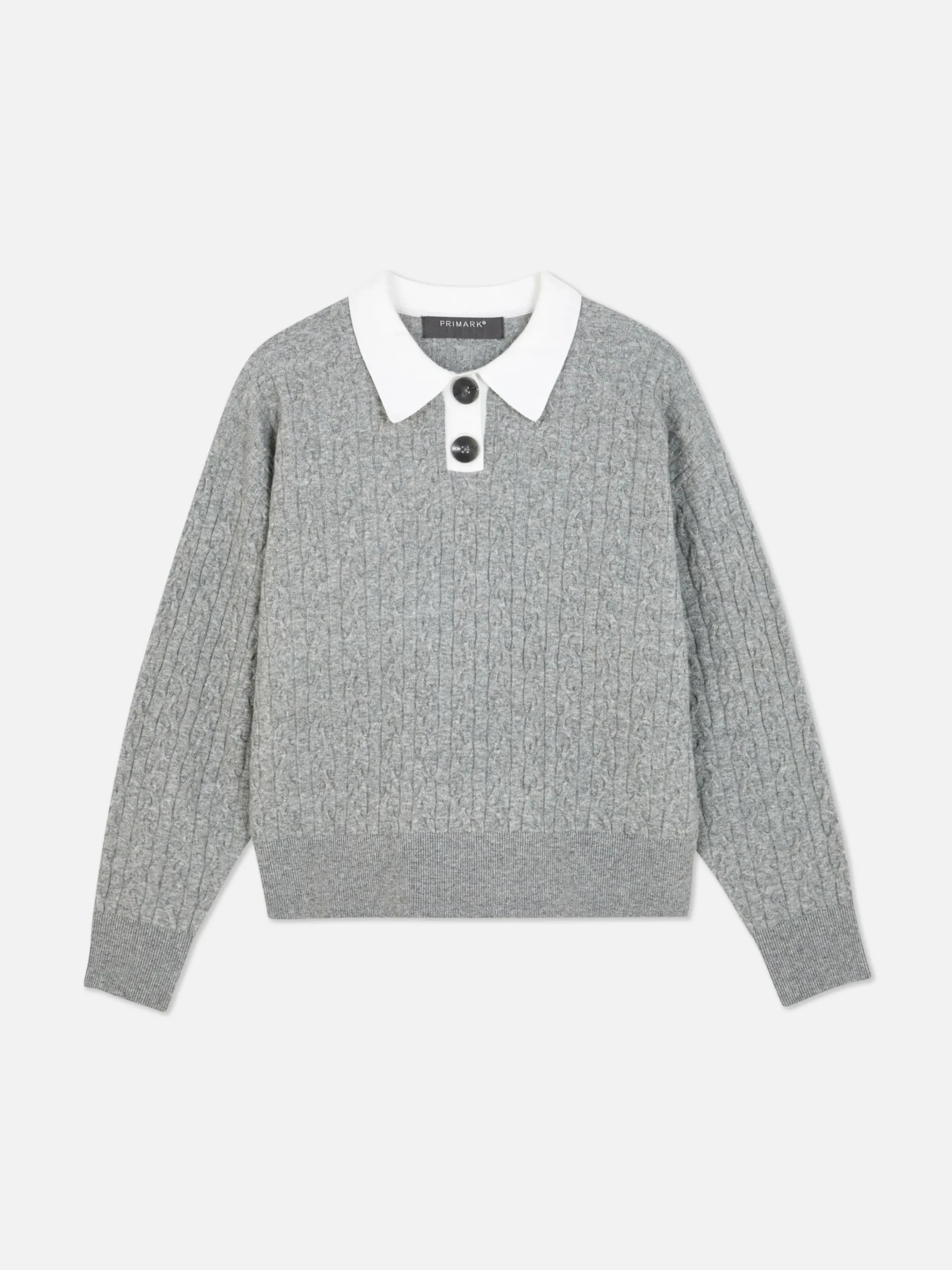 Camisola Malha Entrançada Colarinho