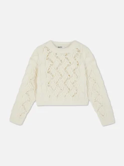 Camisola Malha Entrançada Ponto Aberto Rita Ora