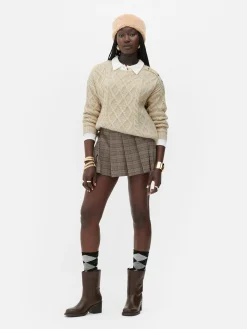 Camisola Malha Entrançada Botões Rita Ora