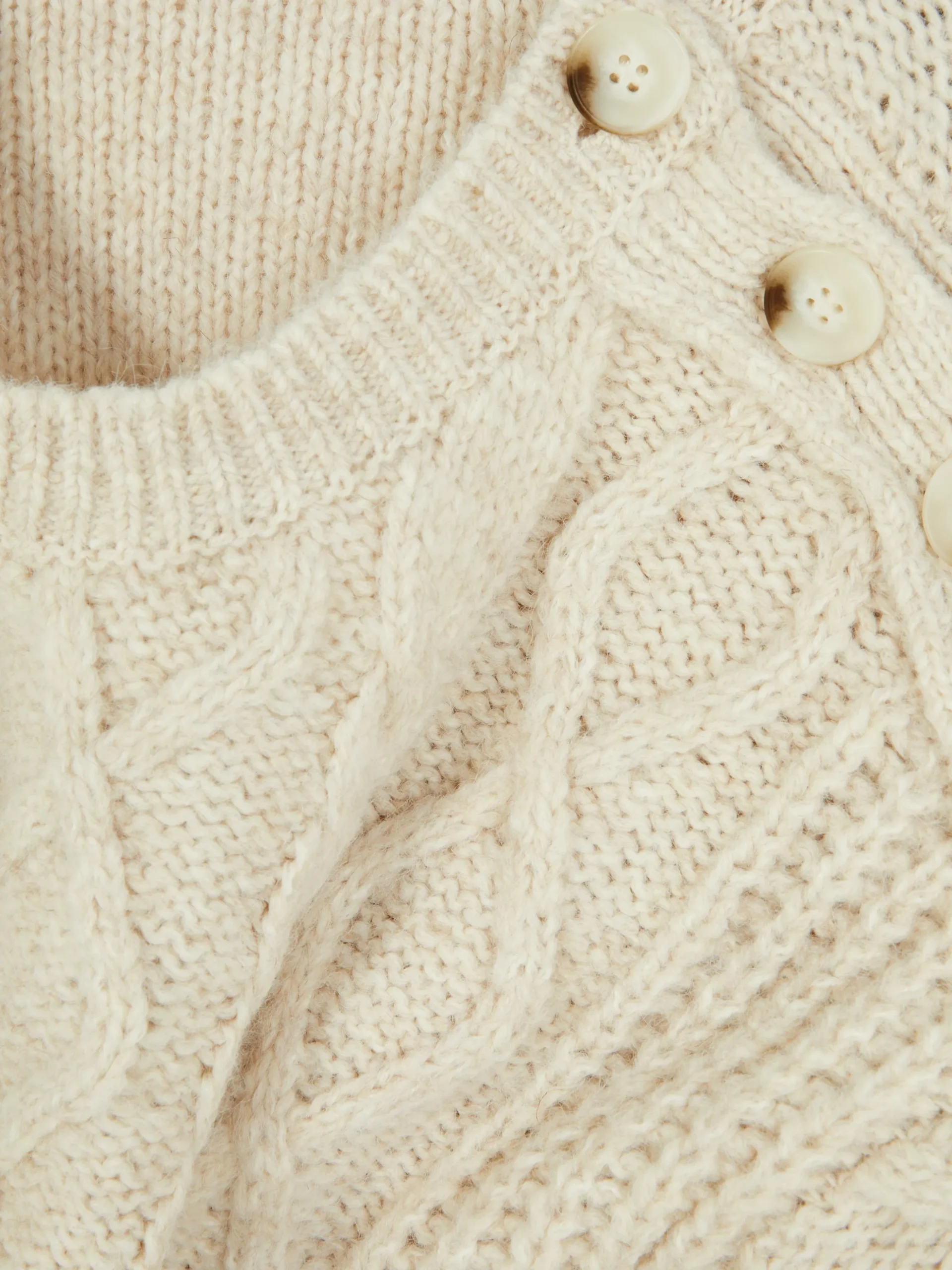 Camisola Malha Entrançada Botões Rita Ora