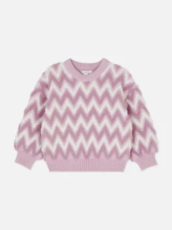 Camisola Malha Felpuda Padrão Ziguezague