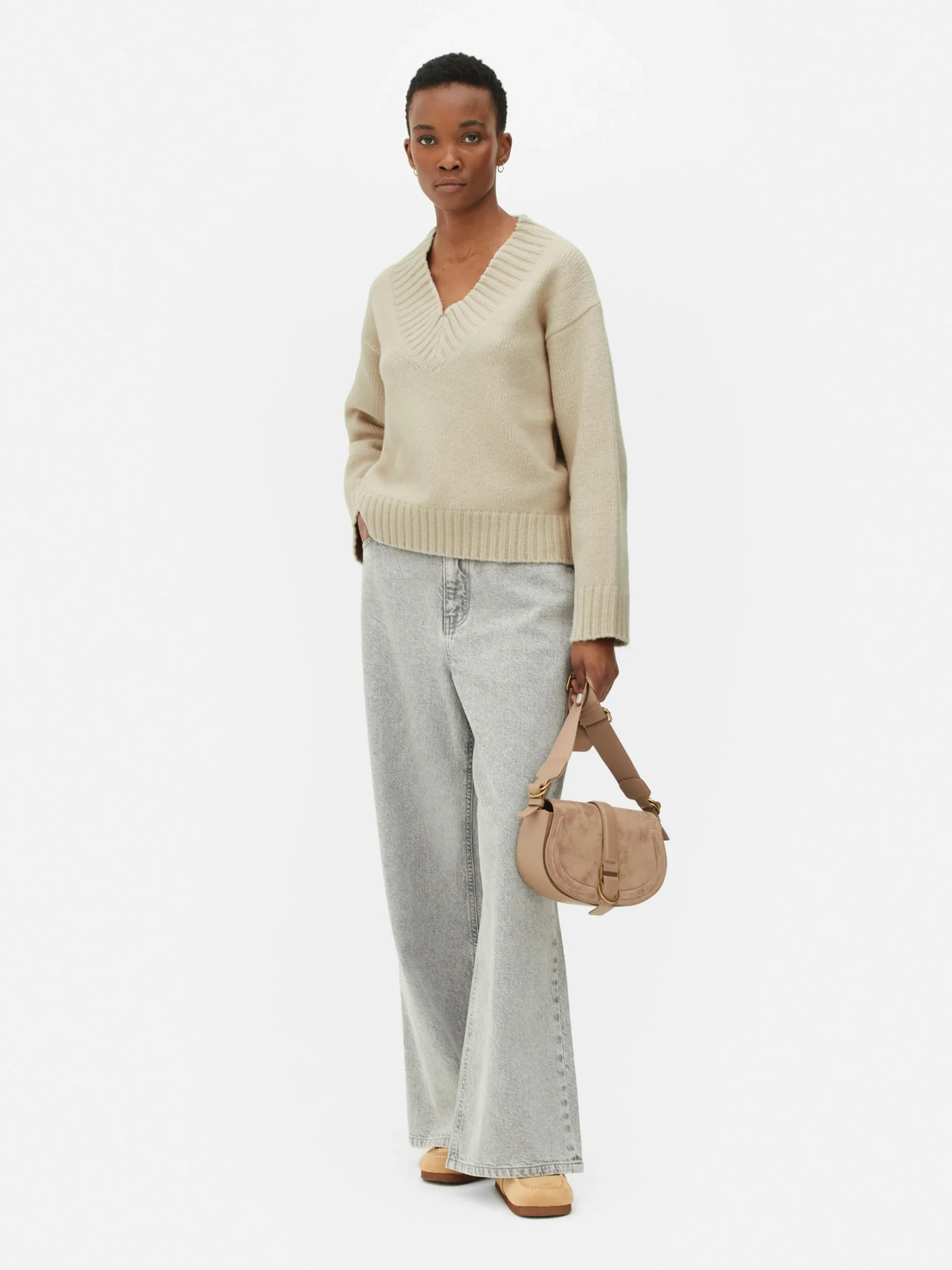 Camisola Malha Grossa Decote V