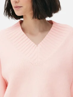 Camisola Malha Grossa Decote V