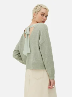 Camisola Malha Laço Costas