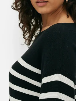 Camisola Manga Comprida Decote Barco