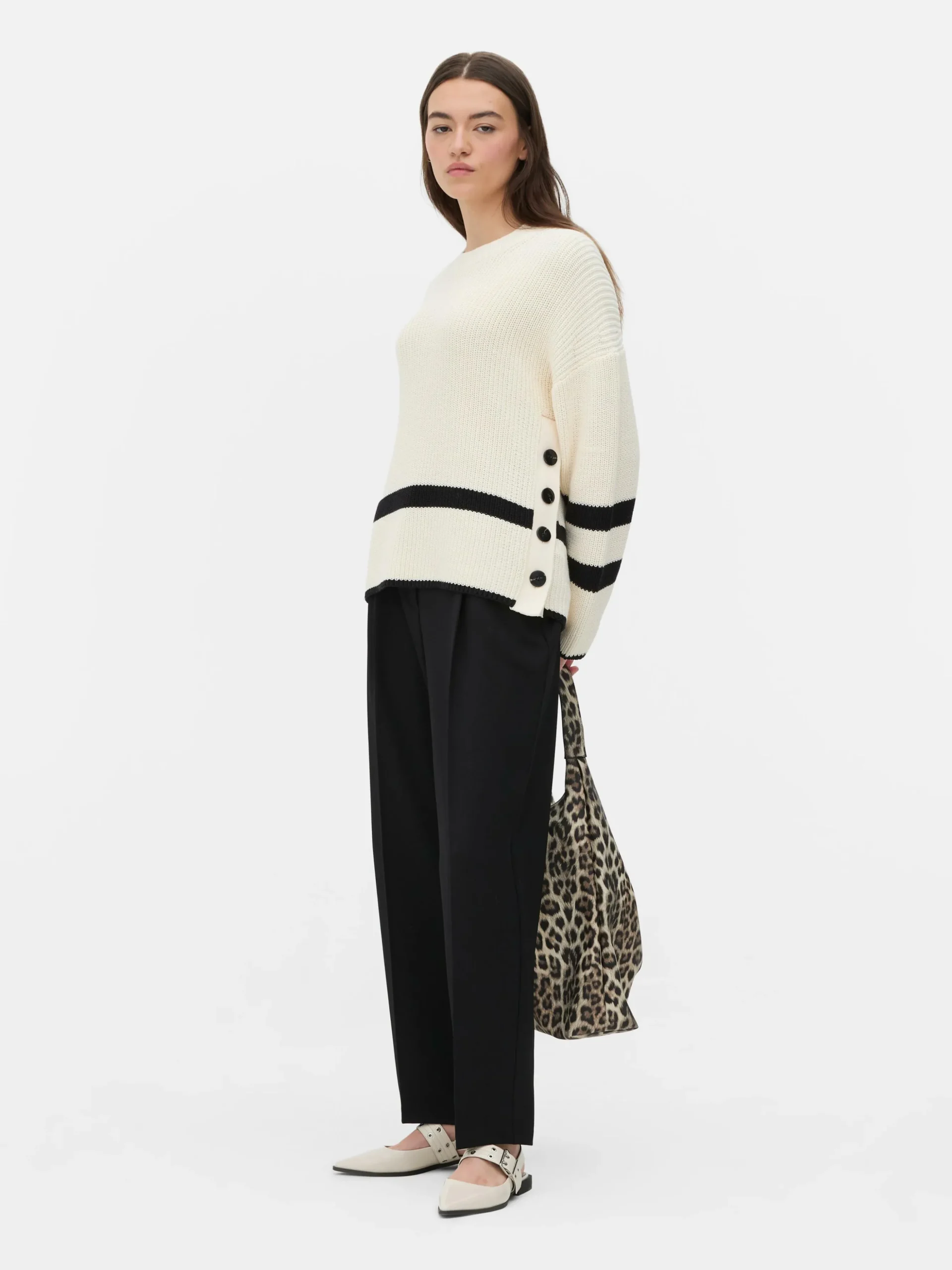 Camisola Riscas Detalhe Botão