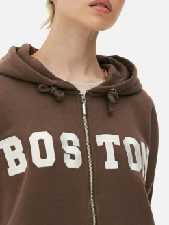 Casaco Capuz Fecho Correr Corte Largo