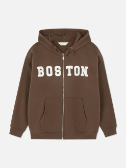 Casaco Capuz Fecho Correr Corte Largo