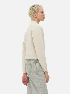 Casaco Malha Botões Colarinho